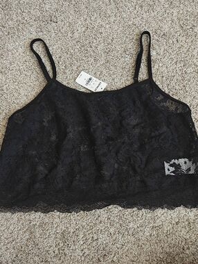 Express Sheere Black Lace Top